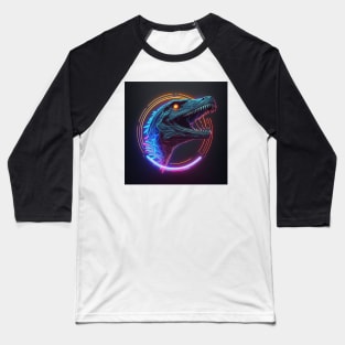 Neon Velociraptor Baseball T-Shirt